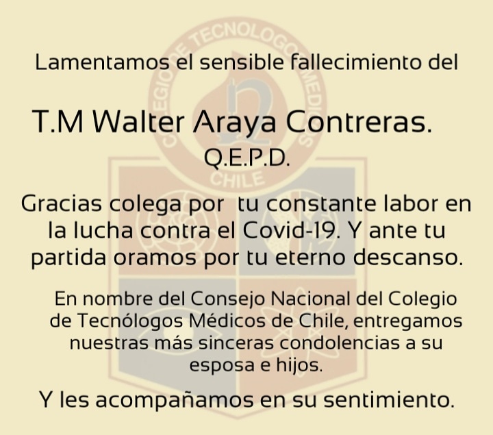 SENSIBLE FALLECIMIENTO DE TM WALTER ARAYA CONTRERAS 