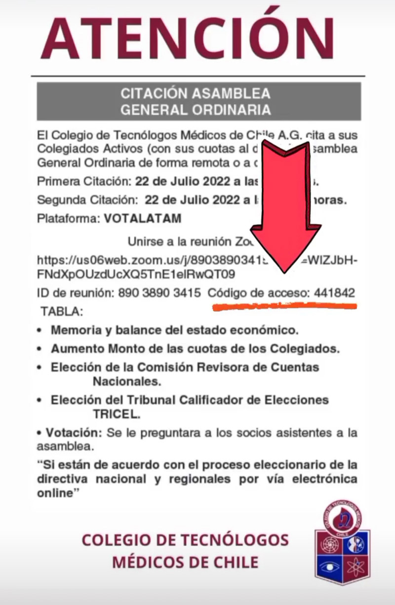 CODIGO ACCESO ASAMBLEA TM